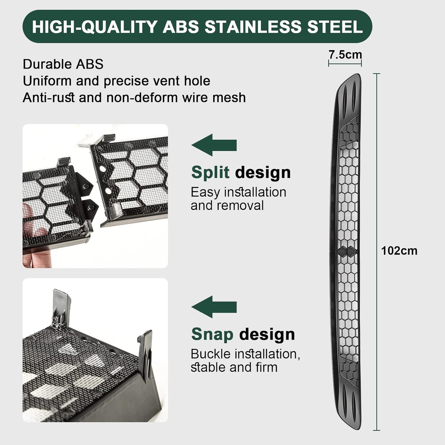 Grille Mesh Inserts for Tesla Model 3 Front Air Inlet Vent Grille Cover Replacement for Tesla Model 3 Accessories 2017-2023