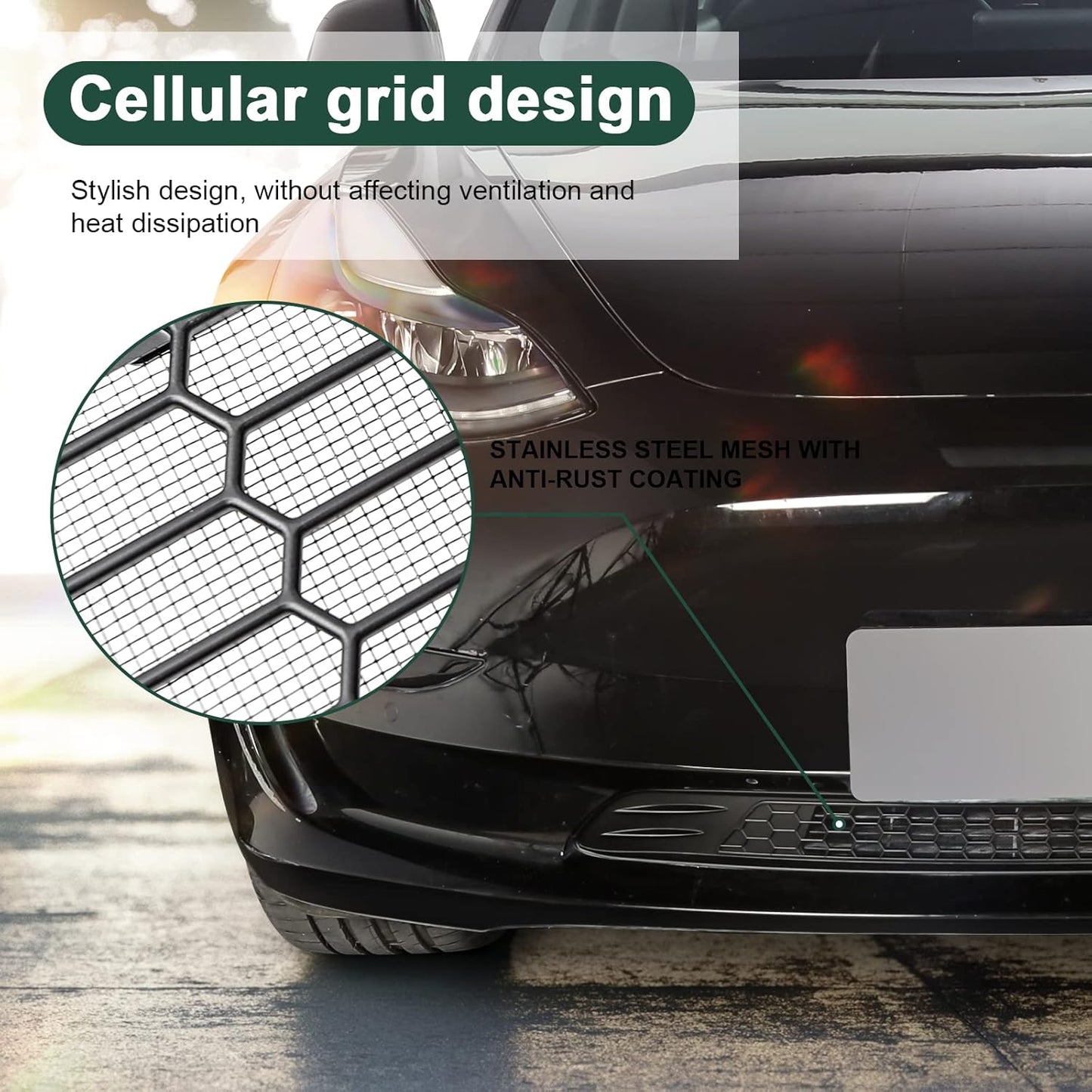 Grille Mesh Inserts for Tesla Model 3 Front Air Inlet Vent Grille Cover Replacement for Tesla Model 3 Accessories 2017-2023