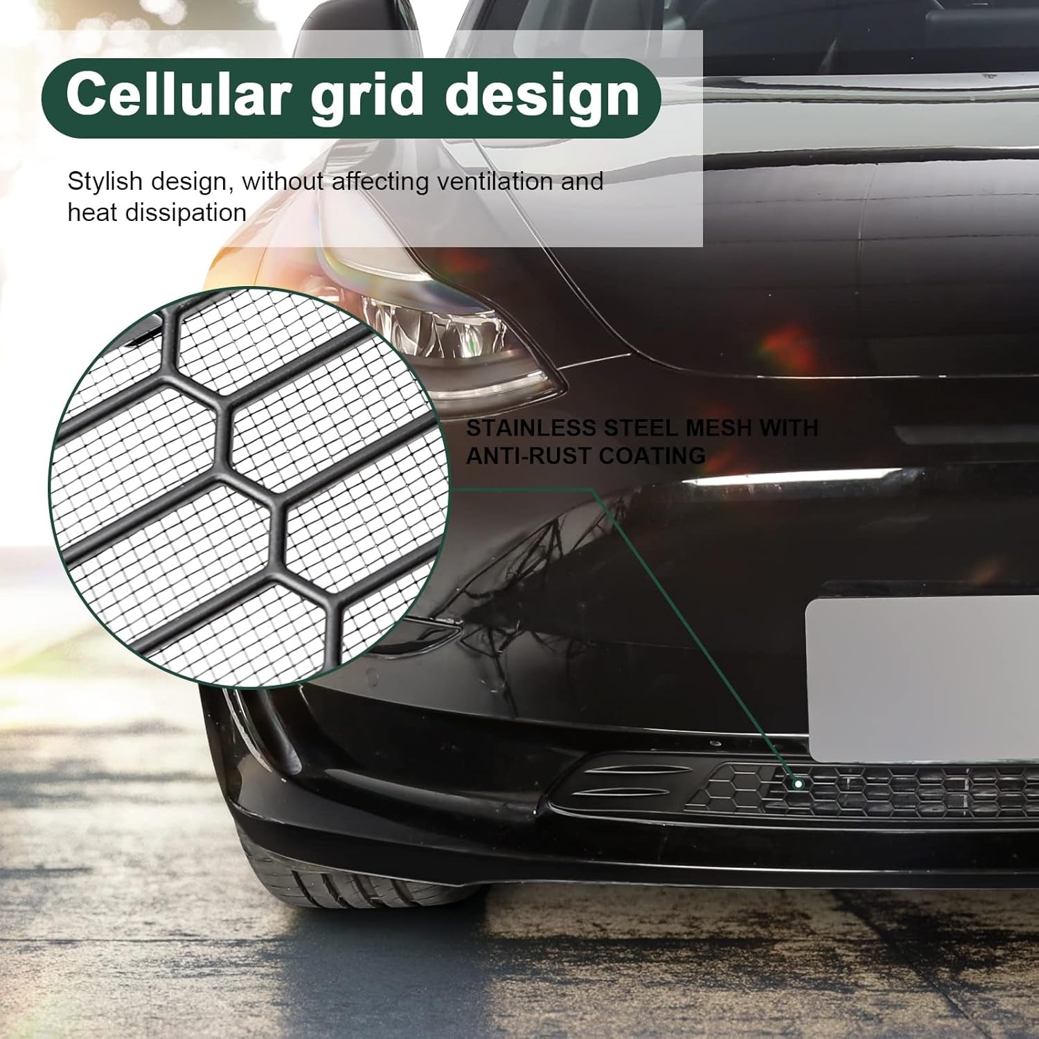 Grille Mesh Inserts for Tesla Model 3 Front Air Inlet Vent Grille Cover Replacement for Tesla Model 3 Accessories 2017-2023
