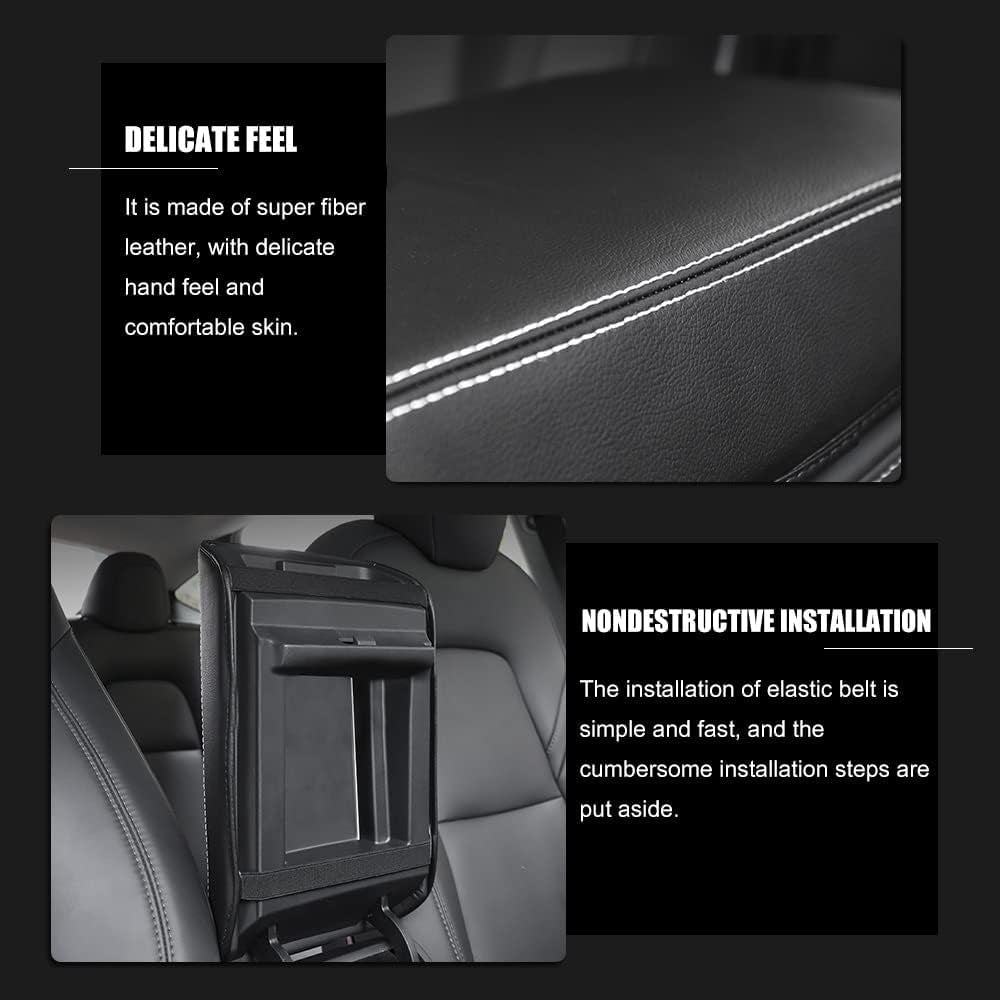 Car Armrest Cover for Tesla Model 3 Y PU Leather Center Console Protector Pad Automobile Waterproof Box Mat 2017-2022 2023 2024 Interior Decor Accessories