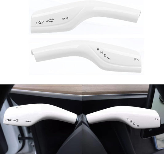 Steering Lever Cover for Tesla Model 3/Y, Gear Shift Cover Accessory - Decorative Cover (White)