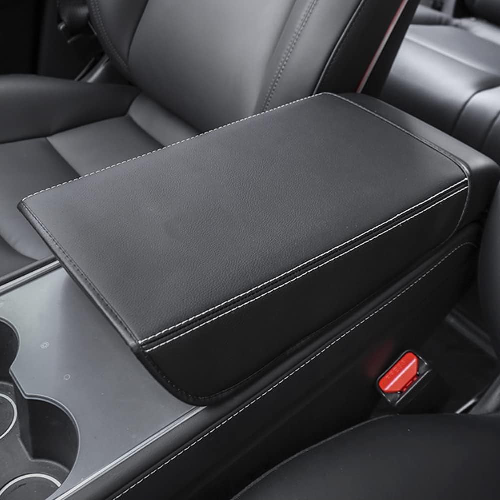 Car Armrest Cover for Tesla Model 3 Y PU Leather Center Console Protector Pad Automobile Waterproof Box Mat 2017-2022 2023 2024 Interior Decor Accessories
